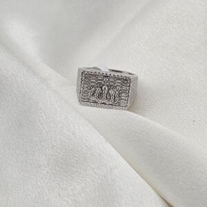 Sterling Silver 925 Moissanite Luxury Allah Ring